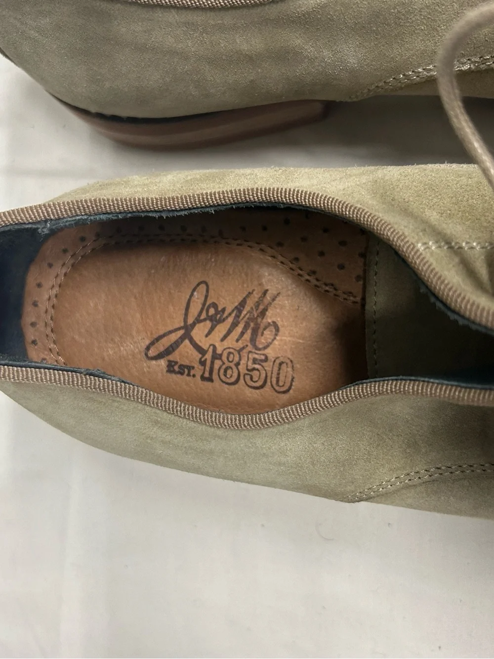 Johnston & Murphy Suede Derbys in Light Taupe